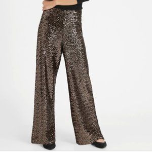 NWT Banana Republic Gold Sequin Wide-leg Pant